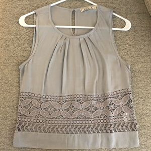 Chloe K Grey Crochet Top